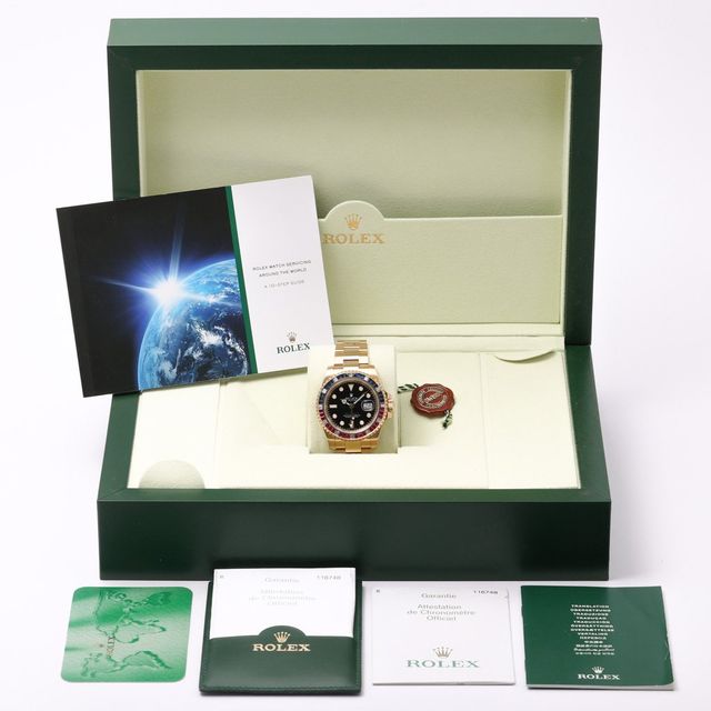 4588さま2048 Rolex GMT-Master II 116748 Black Dial, 18k Yellow Gold, GMT